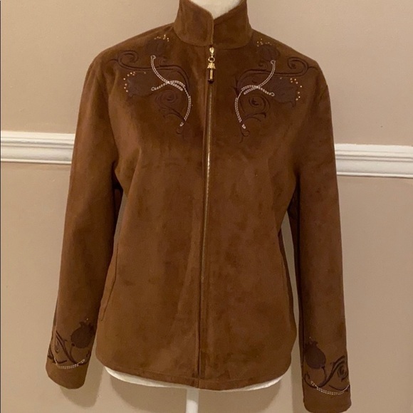 St. John faux suede jacket. NEW CONDITION - Picture 1 of 10